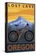 Lost Lake, Oregon - Mountain Bike Scene-Lantern Press-Stretched Canvas