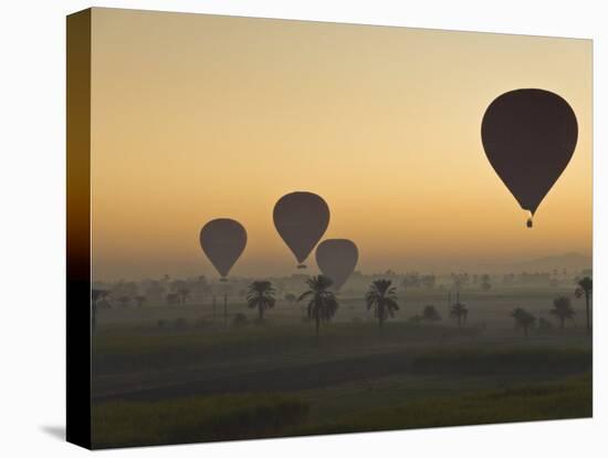 Lots of Hot Air Balloons Flying over the Desert at Sunrise West of the River Nile Near Luxor, Egypt-Neale Clark-Premier Image Canvas