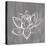 Lotus on Silver-Farida Zaman-Stretched Canvas