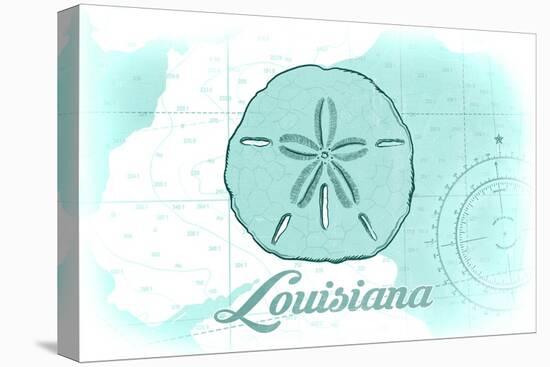 Louisiana - Sand Dollar - Teal - Coastal Icon-Lantern Press-Stretched Canvas