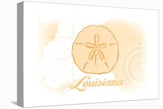 Louisiana - Sand Dollar - Yellow - Coastal Icon-Lantern Press-Stretched Canvas
