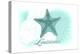 Louisiana - Starfish - Teal - Coastal Icon-Lantern Press-Stretched Canvas