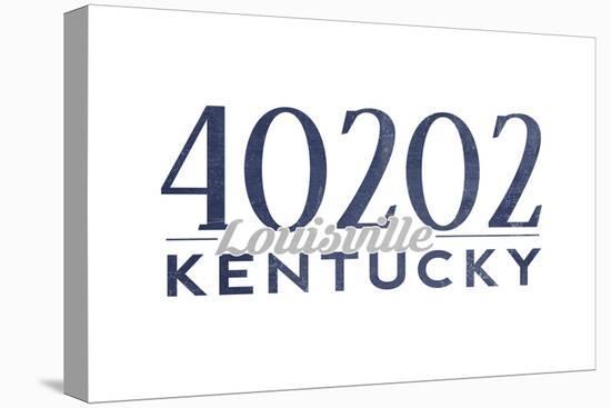 Louisville, Kentucky - 40202 Zip Code (Blue)-Lantern Press-Stretched Canvas