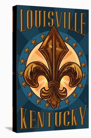 Louisville, Kentucky - Fleur de Lis-Lantern Press-Stretched Canvas