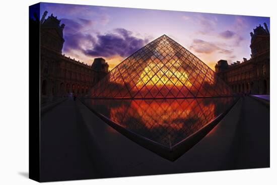 Louvre Pyramide at Sunset, Paris, France, Europe-G & M Therin-Weise-Premier Image Canvas