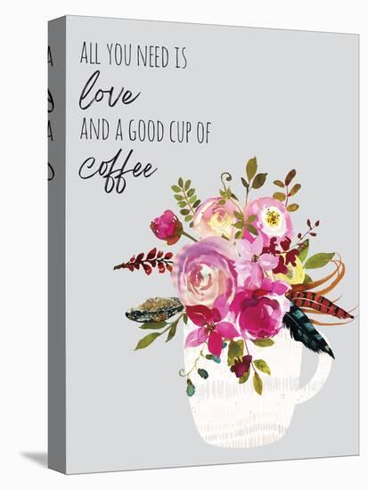 Love And Good Coffee-Jennifer McCully-Stretched Canvas