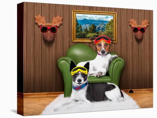 Love Couple Sofa Dogs-Javier Brosch-Premier Image Canvas