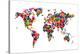 Love Hearts Map of the World-Michael Tompsett-Stretched Canvas