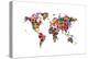 Love Hearts Map of the World-Michael Tompsett-Stretched Canvas