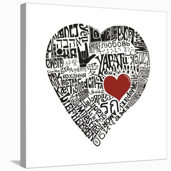 Love in 44 Languages-null-Stretched Canvas