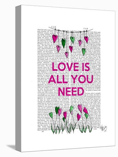 Love Is All You Need Illustration-Fab Funky-Stretched Canvas