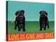 Love Is Give And Take  Pugs Black-Stephen Huneck-Premier Image Canvas