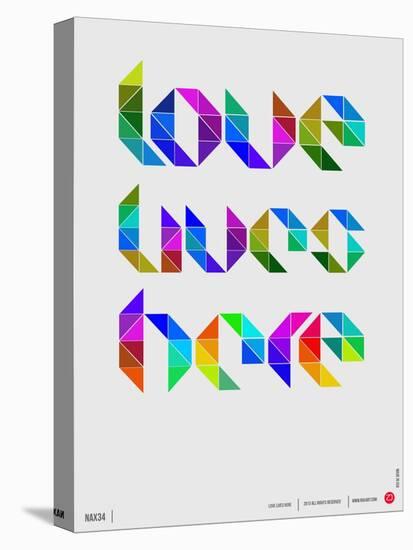 Love Lives Here Poster-NaxArt-Stretched Canvas