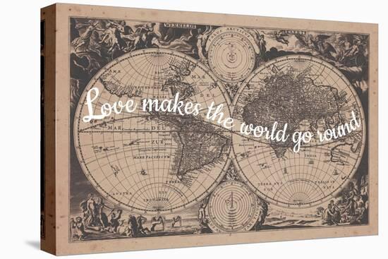 Love Makes the World Go Round - 1680, World Map-null-Premier Image Canvas