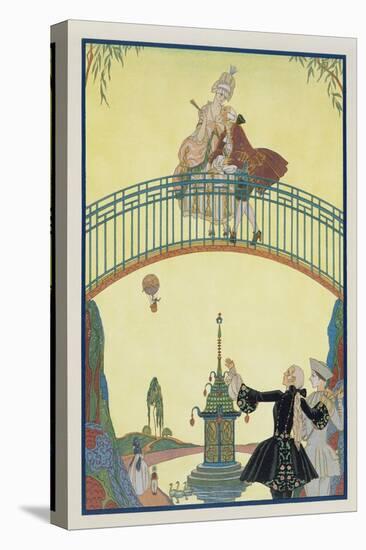 Love on the Bridge, Illustration for 'Fetes Galantes' by Paul Verlaine (1844-96) 1928-Georges Barbier-Premier Image Canvas