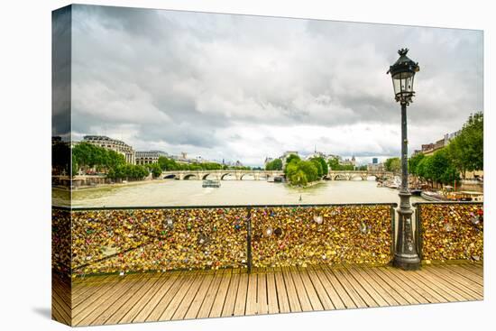 Love Padlocks on Pont Des Arts Bridge, Seine River in Paris, France.-stevanzz-Premier Image Canvas