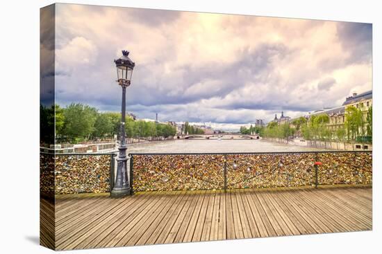 Love Padlocks on Pont Des Arts Bridge, Seine River in Paris, France.-stevanzz-Premier Image Canvas