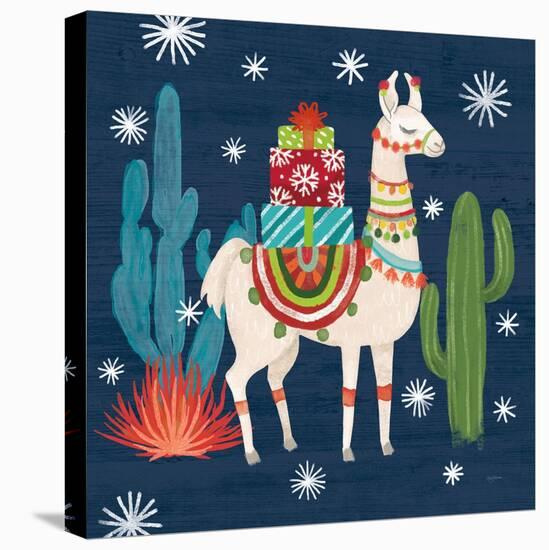Lovely Llamas II Christmas-Mary Urban-Stretched Canvas