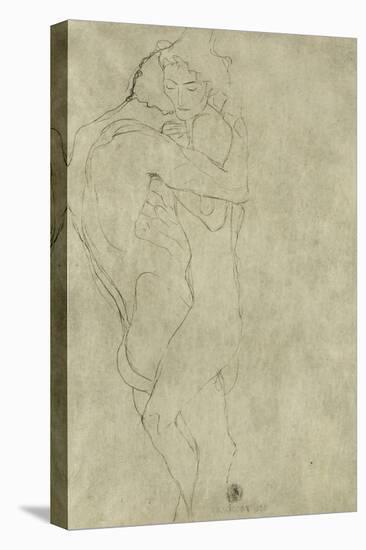 Lovers, Black Crayon (1908)-Gustav Klimt-Premier Image Canvas