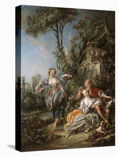 Lovers in a Park, 1758 (Oil on Canvas)-Francois Boucher-Premier Image Canvas