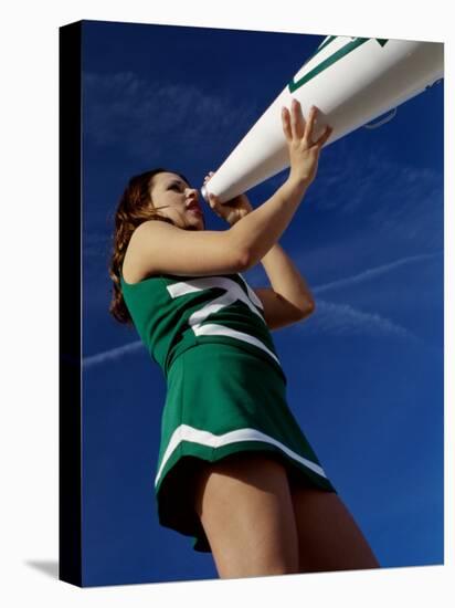 Low Angle View of a Cheerleader Holding a Bullhorn-null-Premier Image Canvas