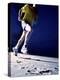 Low Angle View of a Young Man Running on the Beach-null-Premier Image Canvas