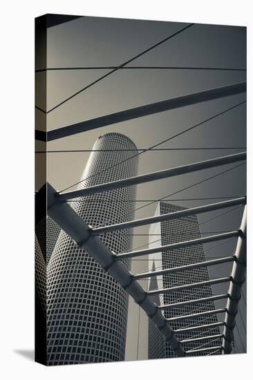Low angle view of buildings of Azrieli Center, Israel, Tel Aviv-null-Premier Image Canvas