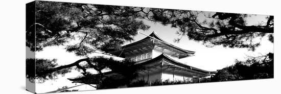 Low Angle View of Trees in Front of a Temple, Kinkaku-Ji Temple, Kyoto City, Kyoto Prefecture-null-Premier Image Canvas