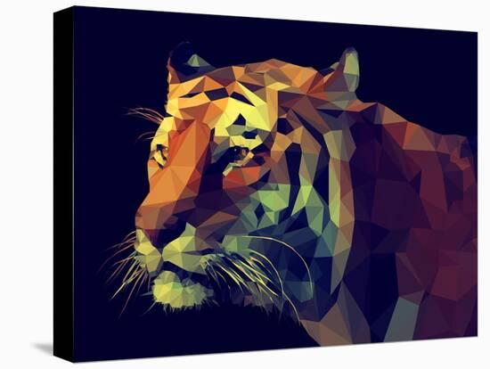 Low Poly Design. Tiger Illustration.-Kundra-Stretched Canvas