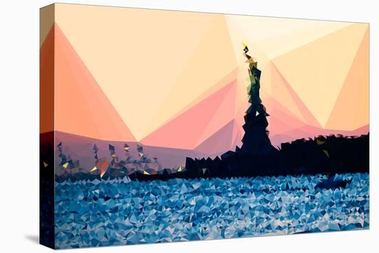 Low Poly New York Art - Liberty-Philippe Hugonnard-Stretched Canvas