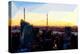 Low Poly New York Art - Manhattan Downtown Sunset-Philippe Hugonnard-Stretched Canvas