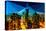 Low Poly New York Art - Manhattan Night Light-Philippe Hugonnard-Stretched Canvas