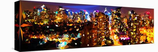 Low Poly New York Art - Manhattan Night-Philippe Hugonnard-Stretched Canvas