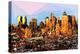 Low Poly New York Art - Manhattan Sunset-Philippe Hugonnard-Stretched Canvas