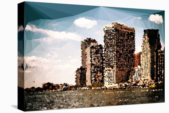 Low Poly New York Art - NY Skyscrapers-Philippe Hugonnard-Stretched Canvas