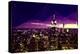 Low Poly New York Art - Purple Skyline at Night-Philippe Hugonnard-Stretched Canvas