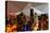 Low Poly New York Art - Silver Night-Philippe Hugonnard-Stretched Canvas