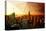 Low Poly New York Art - Skyline Sunset-Philippe Hugonnard-Stretched Canvas