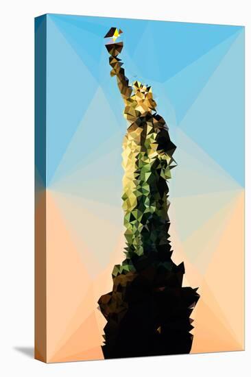 Low Poly New York Art - Statue of Liberty-Philippe Hugonnard-Stretched Canvas