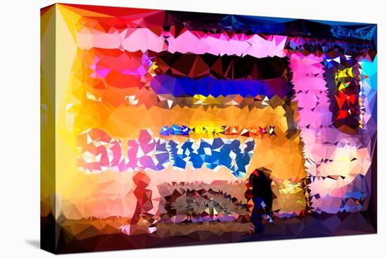 Low Poly New York Art - Subway Times Square-Philippe Hugonnard-Stretched Canvas