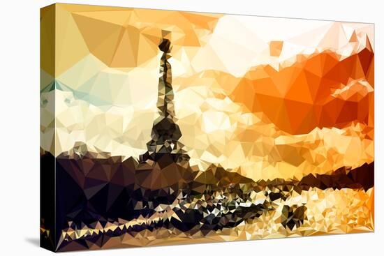 Low Poly Paris Art - Paris Sunset-Philippe Hugonnard-Stretched Canvas