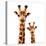 Low Poly Safari Art - Giraffes - White Edition-Philippe Hugonnard-Stretched Canvas