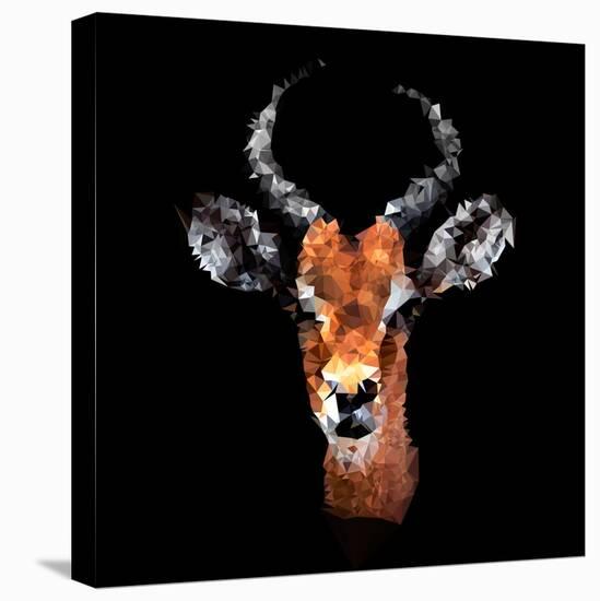 Low Poly Safari Art - The Look of Antelope - Black Edition-Philippe Hugonnard-Stretched Canvas