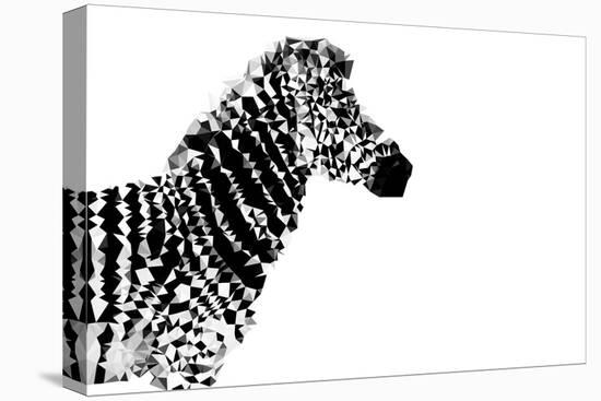 Low Poly Safari Art - The Zebra - White Edition-Philippe Hugonnard-Stretched Canvas