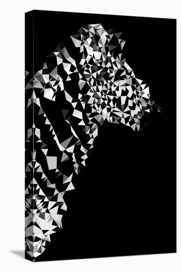 Low Poly Safari Art - Zebra Profile - Black Edition II-Philippe Hugonnard-Stretched Canvas