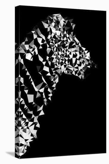 Low Poly Safari Art - Zebra Profile - Black Edition II-Philippe Hugonnard-Stretched Canvas