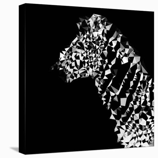 Low Poly Safari Art - Zebra Profile - Black Edition-Philippe Hugonnard-Stretched Canvas