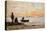 Low Tide - Shore and Fishermen at Sunset; Maree Basse - Rivage Et Pecheurs Au Coucher Du Soleil,…-Eugène Boudin-Premier Image Canvas