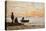 Low Tide - Shore and Fishermen at Sunset-Eugène Boudin-Premier Image Canvas