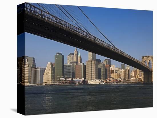 Lower Manhattan and the Brooklyn Bridge-Tom Grill-Premier Image Canvas